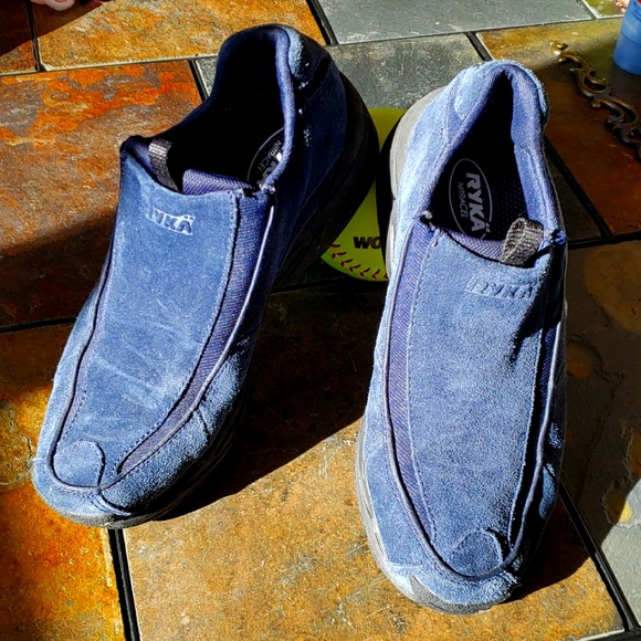 RYKA, blue suede cushioned walking shoes, size 6M - Picture 2 of 5
